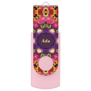 ADA ~ EASTER Pansy Pattern ~Personalized Flash Drive