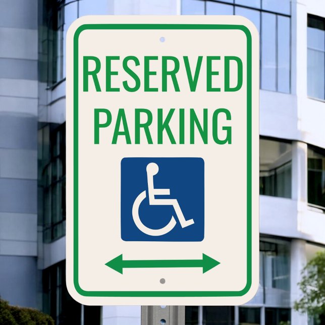 ADA Handicap Double Arrow Green Reserved Parking Metal Sign (Creator Uploaded)