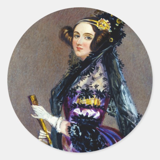 Ada King Countess of Lovelace by Alfred Chalon Classic Round Sticker (Front)