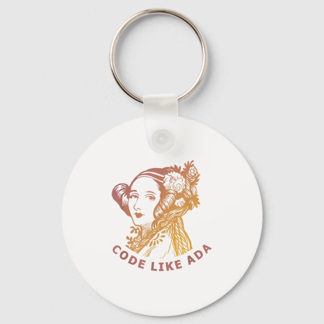 Ada Lovelace Dawn Gradient Code Like Ada  Keychain (Front)