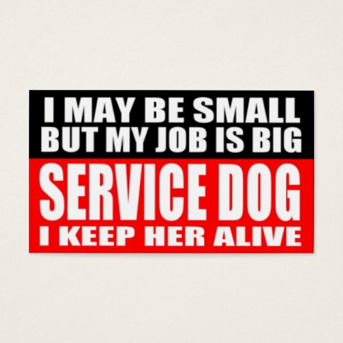 ADA Service Dog Information Cards Business Card