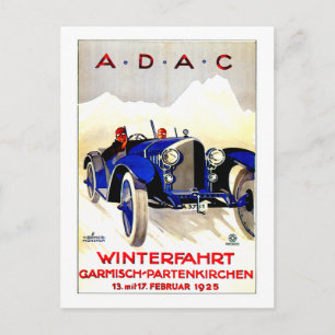 ADAC German Auto Race ~ Vintage Automobile Ad Postcard