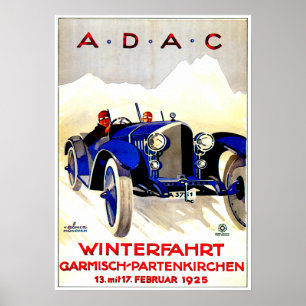 ADAC German Auto Race ~ Vintage Automobile Ad Poster