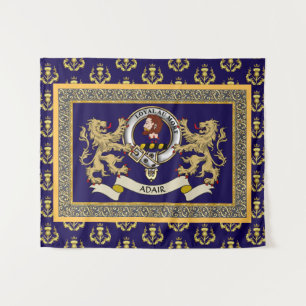 Adair Clan Badge Personalized Blue Tapestry