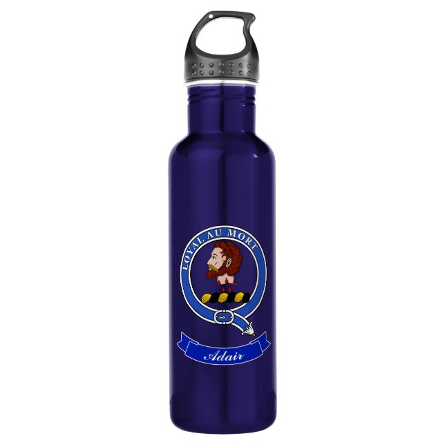 Adair Clan Badge Personalized Stainless Steel Water Bottle (Front)