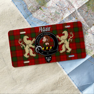 Adair Clan Badge & Tartan License Plate