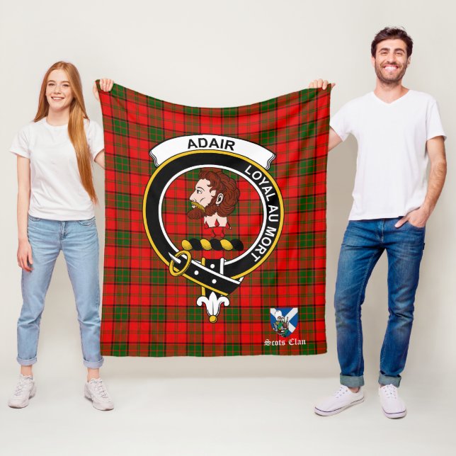 Adair Clan Badge Tartan Plaid Fleece Blanket (In Situ)