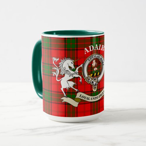Adair Clan Badge & Tartan w/Unicorn Mug