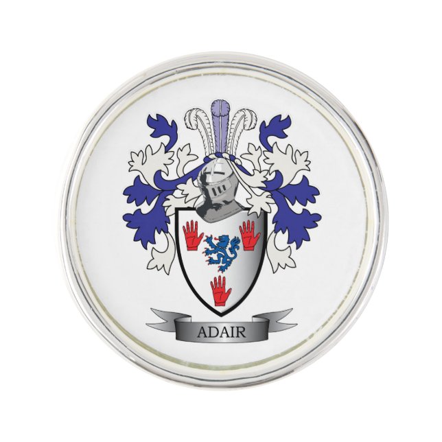 Adair Family Crest Coat of Arms Lapel Pin (Front)