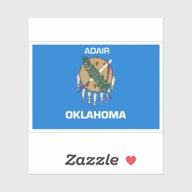 Adair Oklahoma Flag Sticker (Sheet)