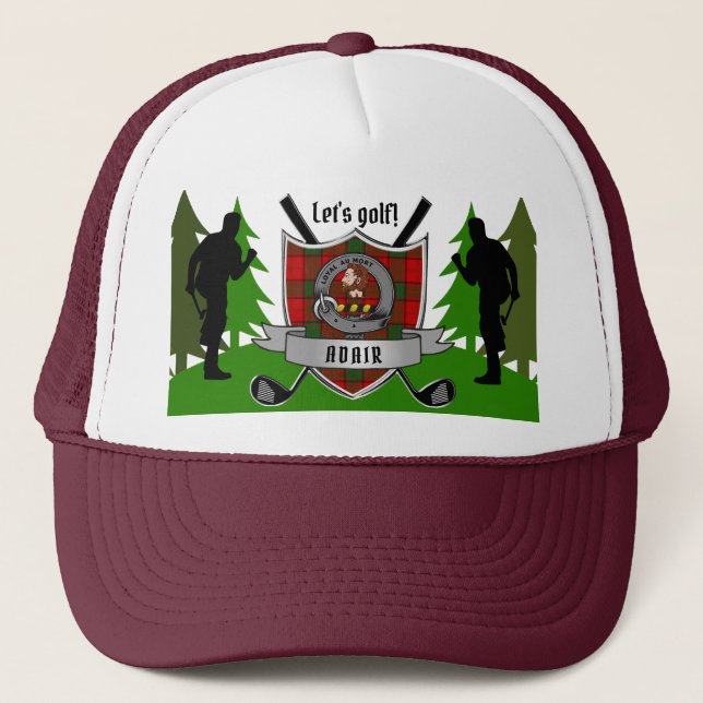Adair Personalized Clan Badge Golf Trucker Hat (Front)