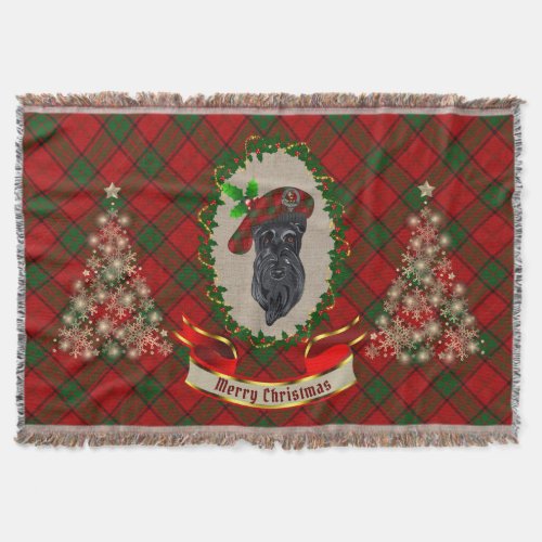 Adair Scottie Dog Christmas Throw Blanket