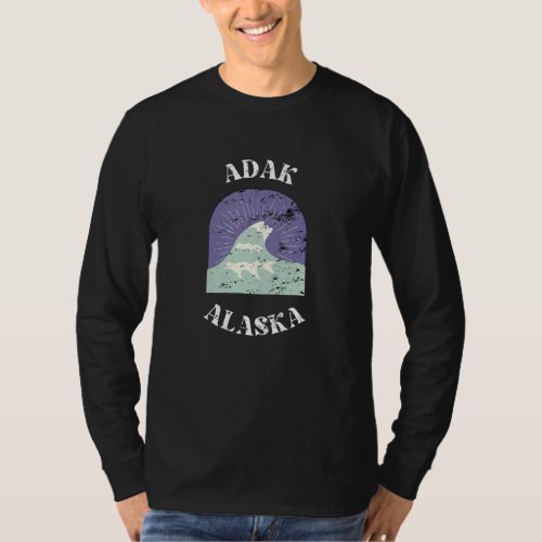 Adak Alaska Sea Wave Home City Men Women Retro Vin T_Shirt