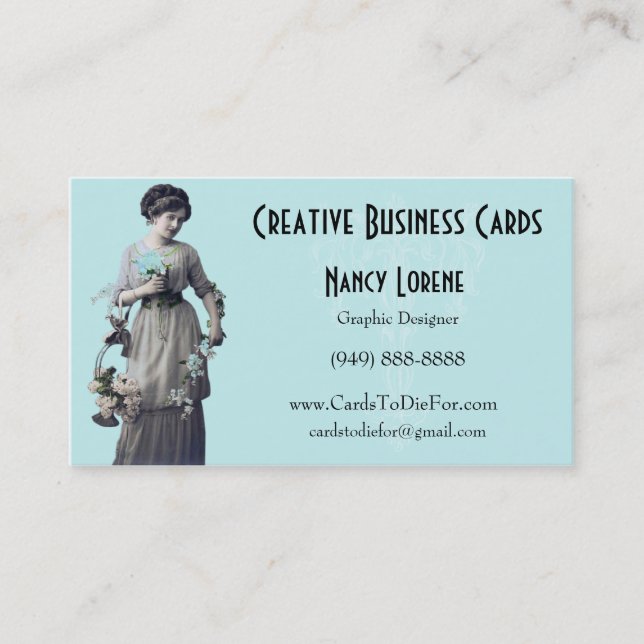 Adalia in Aqua  from Creative Business Cards (Front)
