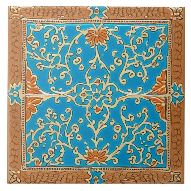 Adalusian traditional ceramic art no 4 tile (Front)