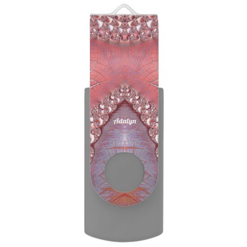 ADALYN  Abstract Pattern Pink White Gray   Flash Drive