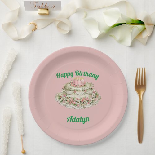 ADALYN  VINTAGE BIRTHDAY CAKE  PAPER PLATES