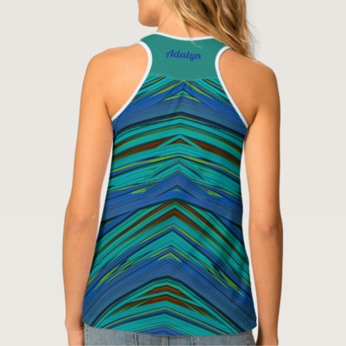 ADALYN  Womens Tank Top Shades Blue and Green