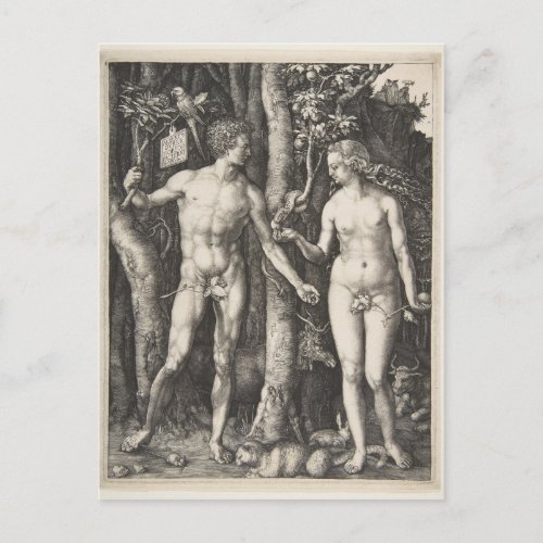 Adam and Eve 1504 Postcard