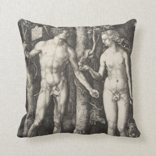 Adam and Eve, 1504 Throw Pillow