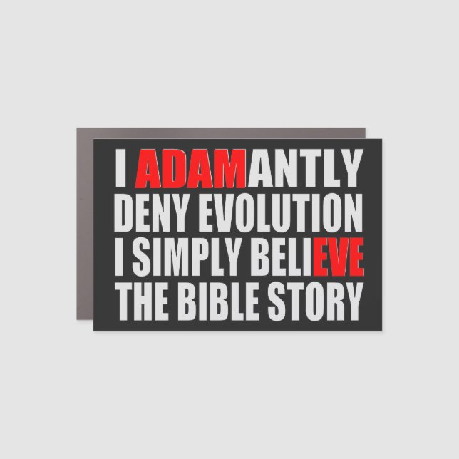 Adam and Eve and evolution Car Magnet (Front)