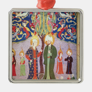 Adam and Eve and their Thirteen Twins Metal Ornament