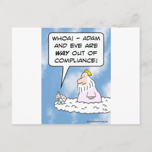 Adam and Eve are out of compliance. Postcard
