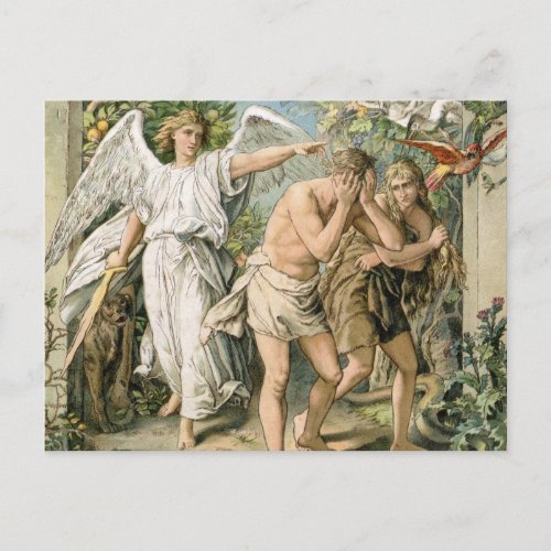 Adam and Eve cast out of Paradise Postcard