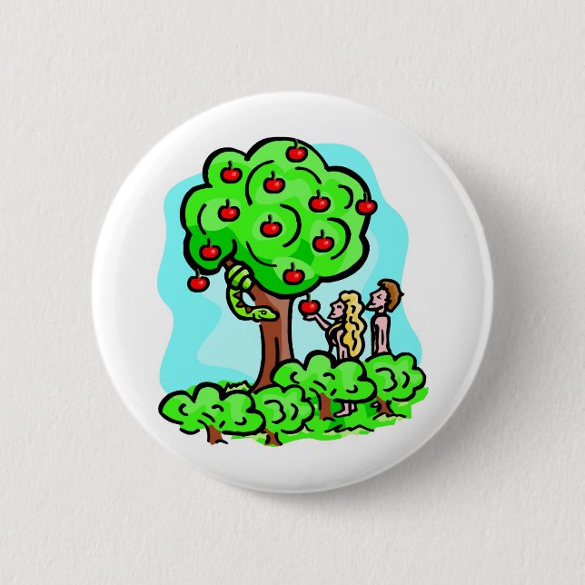 Adam and Eve Christian artwork Pinback Button (Front)