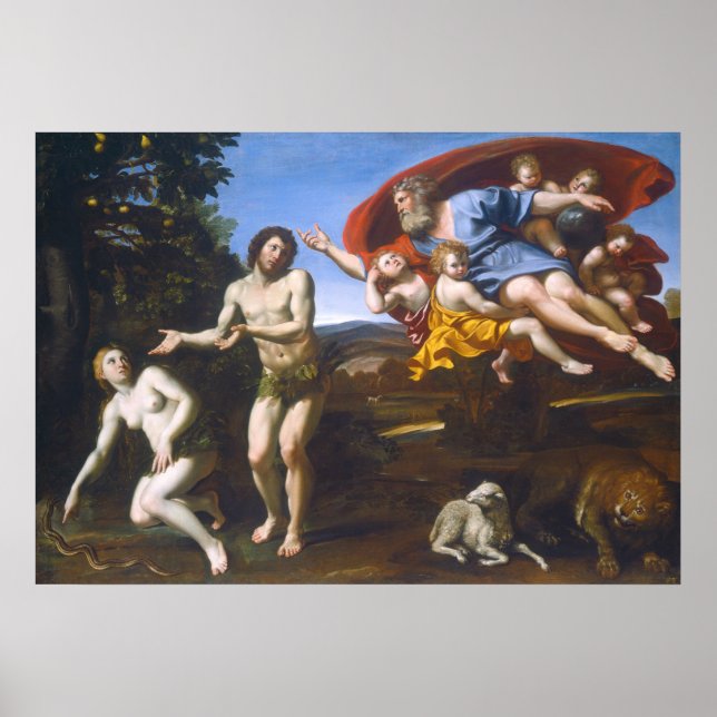 Adam and Eve - Domenichino Fine Art Poster (Front)