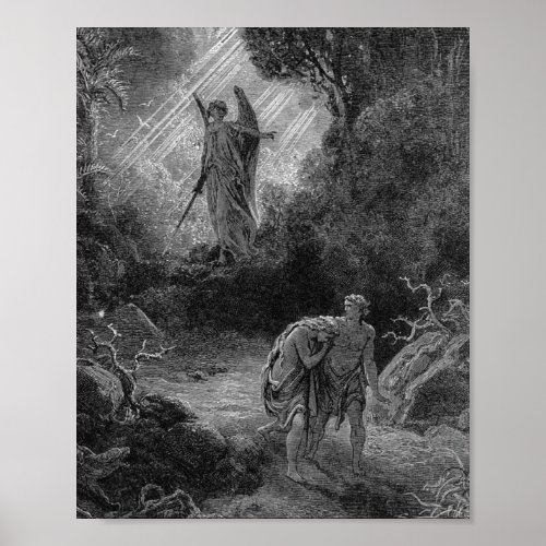 Adam And Eve Driven Out Of Eden _ Gustave Dore Poster