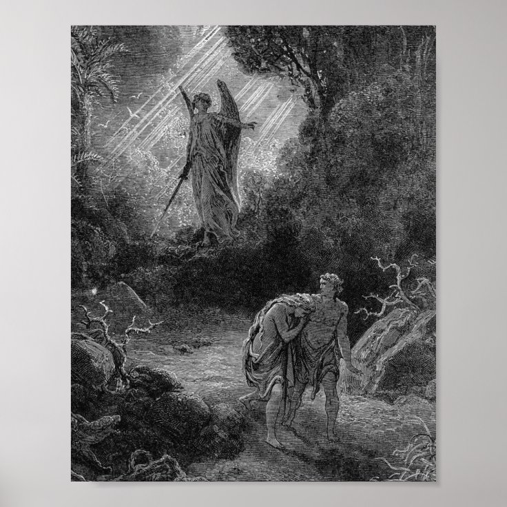 Adam And Eve Driven Out Of Eden - Gustave Dore Poster | Zazzle