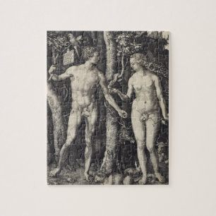 Adam and Eve Engraving by Albrecht Durer Jigsaw Puzzle