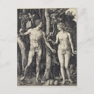 Adam and Eve, Engraving by Albrecht Durer Postcard
