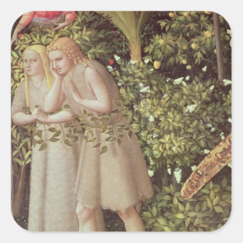 Adam and Eve Expelled from Paradise Square Sticker