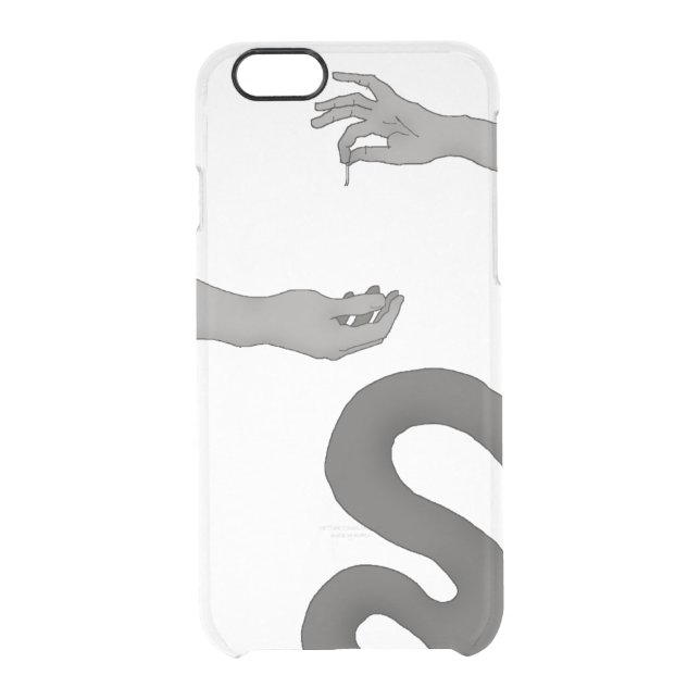 Adam and Eve, Forbidden Fruit Modern Bible Scene Uncommon iPhone Case (Back)