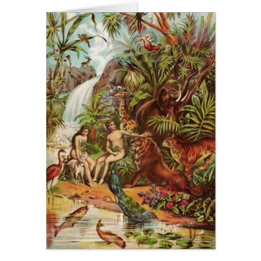 Adam And Eve In The Garden Cards (Front)