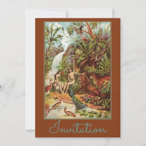 Adam And Eve In The Garden Invitation