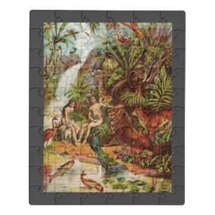Adam And Eve In The Garden  Jigsaw Puzzle