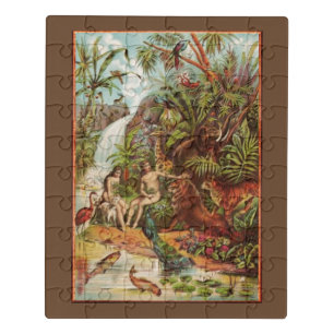 Adam And Eve In The Garden Jigsaw Puzzle