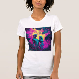 Adam and eve in the garden of edan T-Shirt