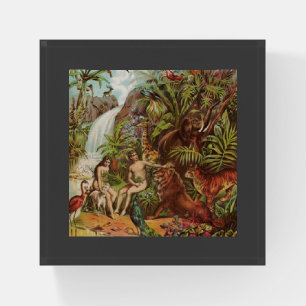 Adam And Eve In The Garden Paperweight