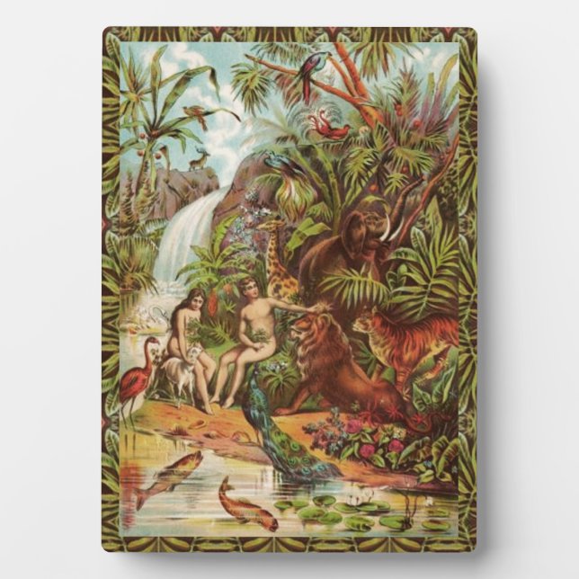 Adam And Eve In The Garden Plaque (Front)