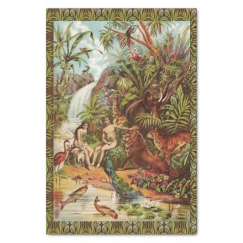 Adam And Eve In The Garden Tissue Paper by justcrosses at Zazzle