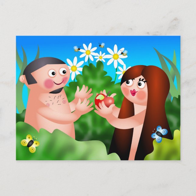 Adam and Eve Postcard (Front)