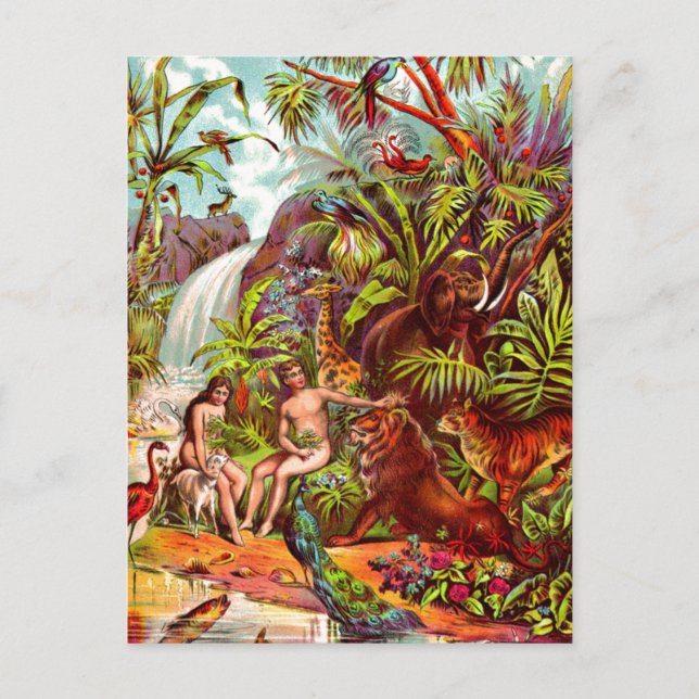 Adam and Eve postcard (Front)