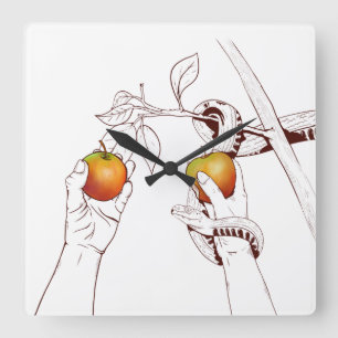 Adam and Eve Square Wall Clock
