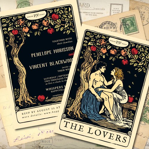 Adam and Eve  Tarot Wedding Invitation
