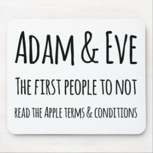 Adam and Eve the first people to not read Mouse Pad