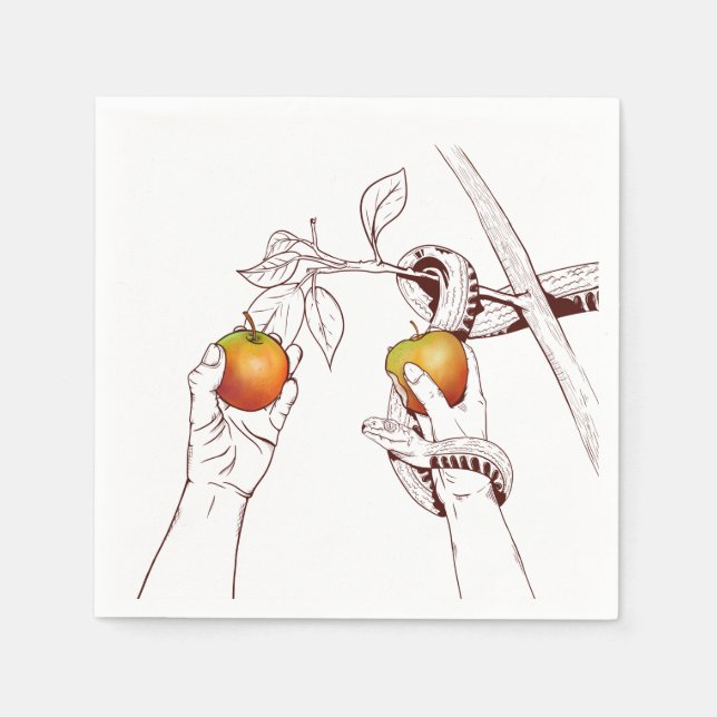 Adam and Eve with the snake Napkins (Front)
